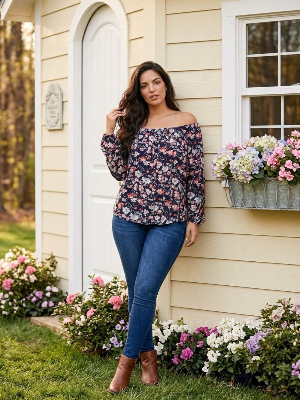 Sanctuary Black & Pink Floral Blouse with Buttons 3X